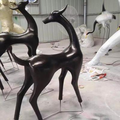 【汇轩】抽象鹿雕塑 动物不锈钢雕塑 玻璃钢艺术品 商场玻璃钢雕塑鹿图片_高清图_细节图